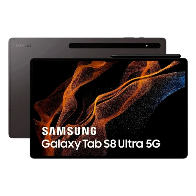 Tablet Samsung Galaxy Tab S8 Ultra 256GB 5G LTE com tela Super AMOLED de 14,6″ e design sofisticado.