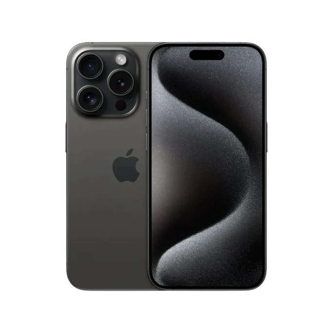 Smartphone Apple iPhone 15 Pro na cor Natural Titanium, com design premium em titânio e câmera profissional.